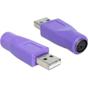 DeLOCK 65461 tussenstuk voor kabels USB-A PS/2 Violet