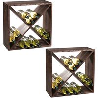 2x Houten wijnflessen rekken/wijnrekken vierkant voor 48 flessen 25 x 50 x 50 cm