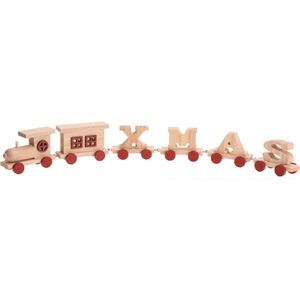 Kerstdecoratie trein met letter wagonnetjes XMAS   -