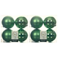 Decoris Kerstballen - 12x st - groen - D10 cm - kunststof - kerstversiering