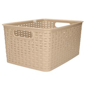 Opbergmand - Kastmand - rotan kunststof - lichtbruin - 18 Liter - 29 x 39 x 20 cm