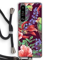 Papegaaien: Sony Xperia 1 III Transparant Hoesje met koord