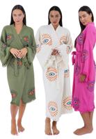 Kimono handgemaakt - sauna kimono boho-One Size-groen