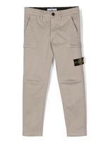 Stone Island Junior pantalon en coton à patch logo - Tons neutres