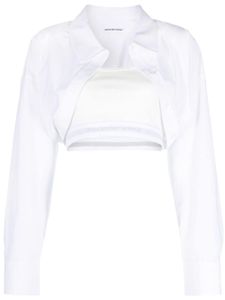 Alexander Wang chemise crop à design superposé - Blanc