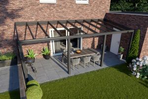 Tijdelijk 15% korting | Verasol Greenline aluminium veranda 700x300 cm glasdak Aluminium Verasol