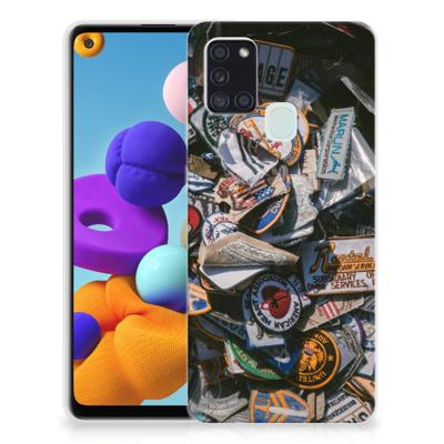 Samsung Galaxy A21s | Siliconen hoesje | met foto Badges