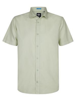 Petrol Men Shirt Short Sleeve Uni M-1050-sis414 Overhemd 6173 Desert Sage