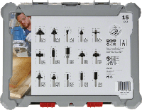 Bosch Accessoires 15-delige gemengde freesset - schachtdiameter 8 mm - 2607017472