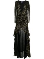 The Attico robe imprimée à ourlet asymétrique - Noir