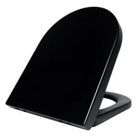 Wiesbaden Vesta toiletzitting softclose en quick release mat zwart - thumbnail