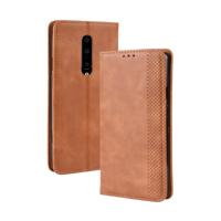 Magnetische Buckle retro Crazy Horse textuur horizontale Flip lederen case voor OnePlus 7 Pro met houder & kaartsleuven & fotolijstjes (bruin)