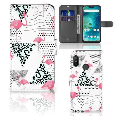 Xiaomi Mi A2 Lite | Telefoonhoesje | Met pasjeshouder | Flamingo Triangle