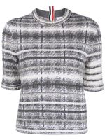 Thom Browne t-shirt à motif tartan - Gris