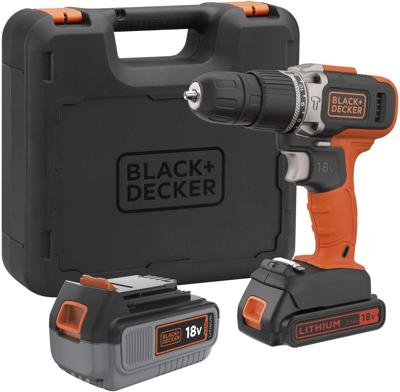 BLACK+DECKER BCD003MEM2K Accuboormachine | 18V | 2.0Ah Accu + 4.0Ah Accu + Lader | In koffer - BCD003MEM2K-QW