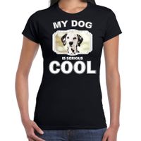 Dalmatiers honden t-shirt my dog is serious cool zwart voor dames Dalmatiers honden t-shirt my dog is serious cool zwart voor dames