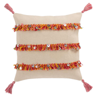 J-Line Kussen Flosh Katoen 45 x 45 - thumbnail