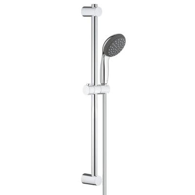 GROHE Vitalo Start 100 glijstangset - 60cm - ronde handdouche - 1 straalsoort - gladde doucheslang - chroom/zwart 27942000