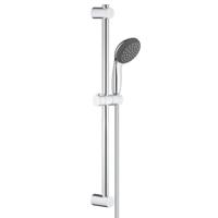 GROHE Vitalo Start 100 glijstangset - 60cm - ronde handdouche - 1 straalsoort - gladde doucheslang - chroom/zwart 27942000