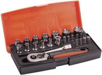 Bahco doppenset 1/4" | zeskant | inch-maten | inclusief bits en bithouder - 25-delig - koffer - sl25af