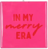 Daan Kromhout Design tegeltje keramiek in my merry era 10x10cm roze