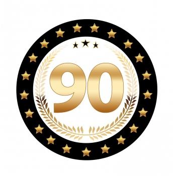 90 jaar tafel versiering bierviltjes/onderzetters - 25x stuks - karton - 90 jarige feestartikelen