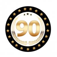90 jaar tafel versiering bierviltjes/onderzetters - 25x stuks - karton - 90 jarige feestartikelen