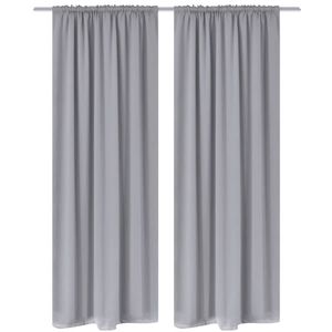 VidaXL Gordijnen met gleuven 135 x 245 cm grijs 2 st