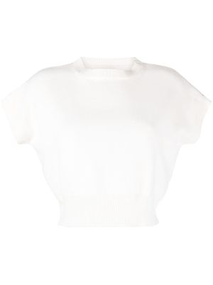 Teddy Cashmere pull en cachemire Genova à coupe crop - Blanc