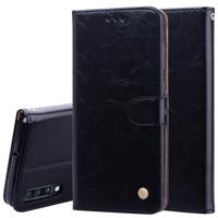 Business Style olie Wax textuur horizontale Flip lederen case voor Galaxy A70 met houder & card slots & portemonnee (zwart)
