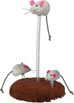 TRIXIE MUIZEN OP SPIRAALVEREN PLUCHE MET CATNIP 22X15X15 CM 2 ST
