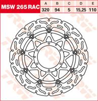 TRW Remschijf, remschijven voor de moto, MSW265RAC
