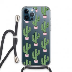 Cactus Lover: iPhone 13 Pro Max Transparant Hoesje met koord
