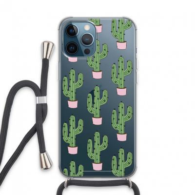 Cactus Lover: iPhone 13 Pro Max Transparant Hoesje met koord