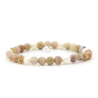 Karma Armband Spiral Warm Breeze Elastic Gold Crystal