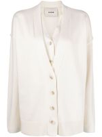 AERON cardigan Veloute à design superposé - Blanc