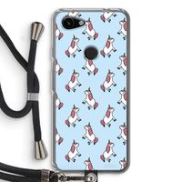 Eenhoorns overal: Pixel 3a Transparant Hoesje met koord