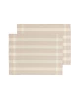 HEMA Placemats Geweven Plastic 35x45 Beige Met Strepen - 2 Stuks (zand)