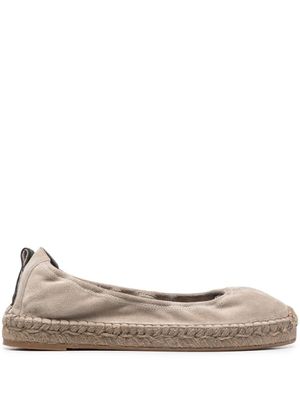 Brunello Cucinelli espadrilles en daim 20 mm - Gris