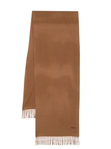 Zegna fringed-edge cashmere scarf - Marron