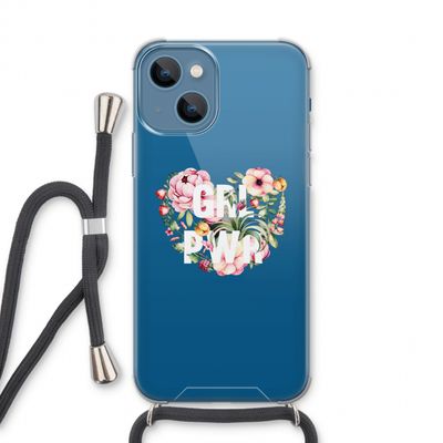 GRL PWR Flower: iPhone 13 Transparant Hoesje met koord