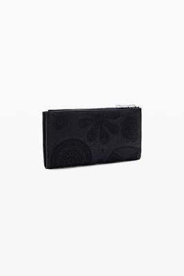 Portemonnee L met borduursels - BLACK - U