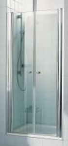 Kermi Atea 2-delige Draaideur 120 X 200 Cm. Zilver Glans-helder Glas