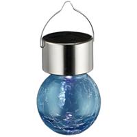 Sunnydays Solar sfeer hanglamp - tuin - lampenbol - blauw - glas - 9 cm