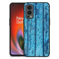 OnePlus Nord 2 Houten Print Telefoonhoesje Wood Blue