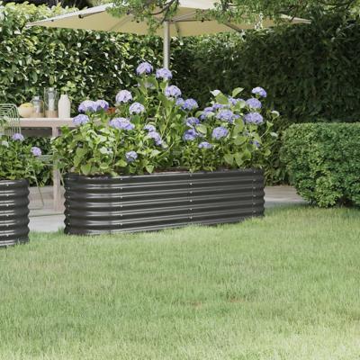 VidaXL Plantenbak 152x40x36 cm gepoedercoat staal antracietkleurig