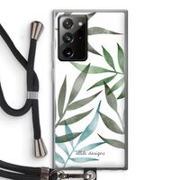 Tropical watercolor leaves: Samsung Galaxy Note 20 Ultra / Note 20 Ultra 5G Transparant Hoesje met koord
