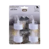 LED Waxinelichtjes 4 stuks + Timer