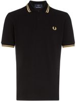 Fred Perry polo à longues manches et bordures rayées - Noir