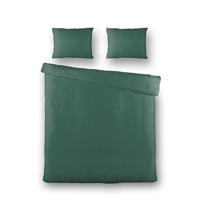 Dekbedovertrek Silk Satin - Eenpersoons (140x200 cm) - Groen Microvezel - Dessin: Effen - Fresh and Co - Dekbed-Discounter.nl